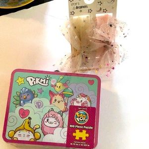 Puzzle Tin & Bow Set